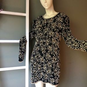 Vintage Sequin Beaded Dress Size S/M